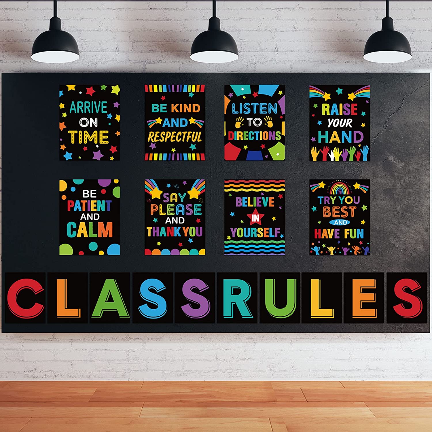 18 Pieces Classroom Rules Poster Classroom Rules Bulletin Board Posters ...