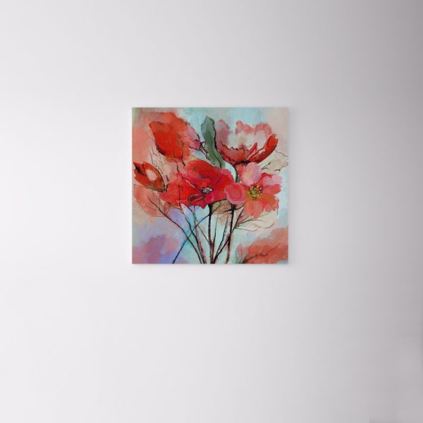 Budeling in red and blue, Canvas wall art, Multicolour, Canvas Best