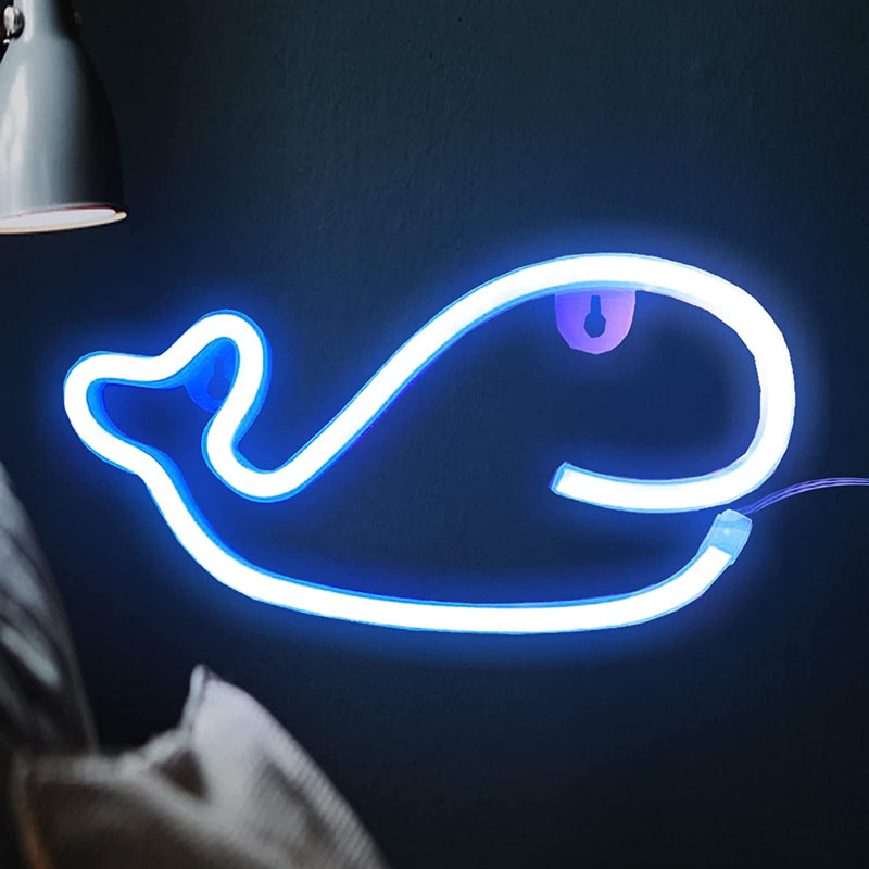 Whales Lamp Neon Sign Blue Acrylic Best Price Arts