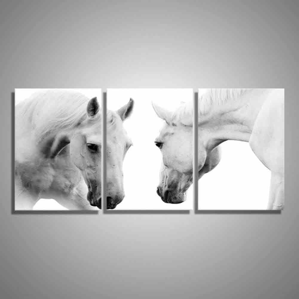 White Horses Animal D?cor Painting On Canvas Wall Art Horse Painting