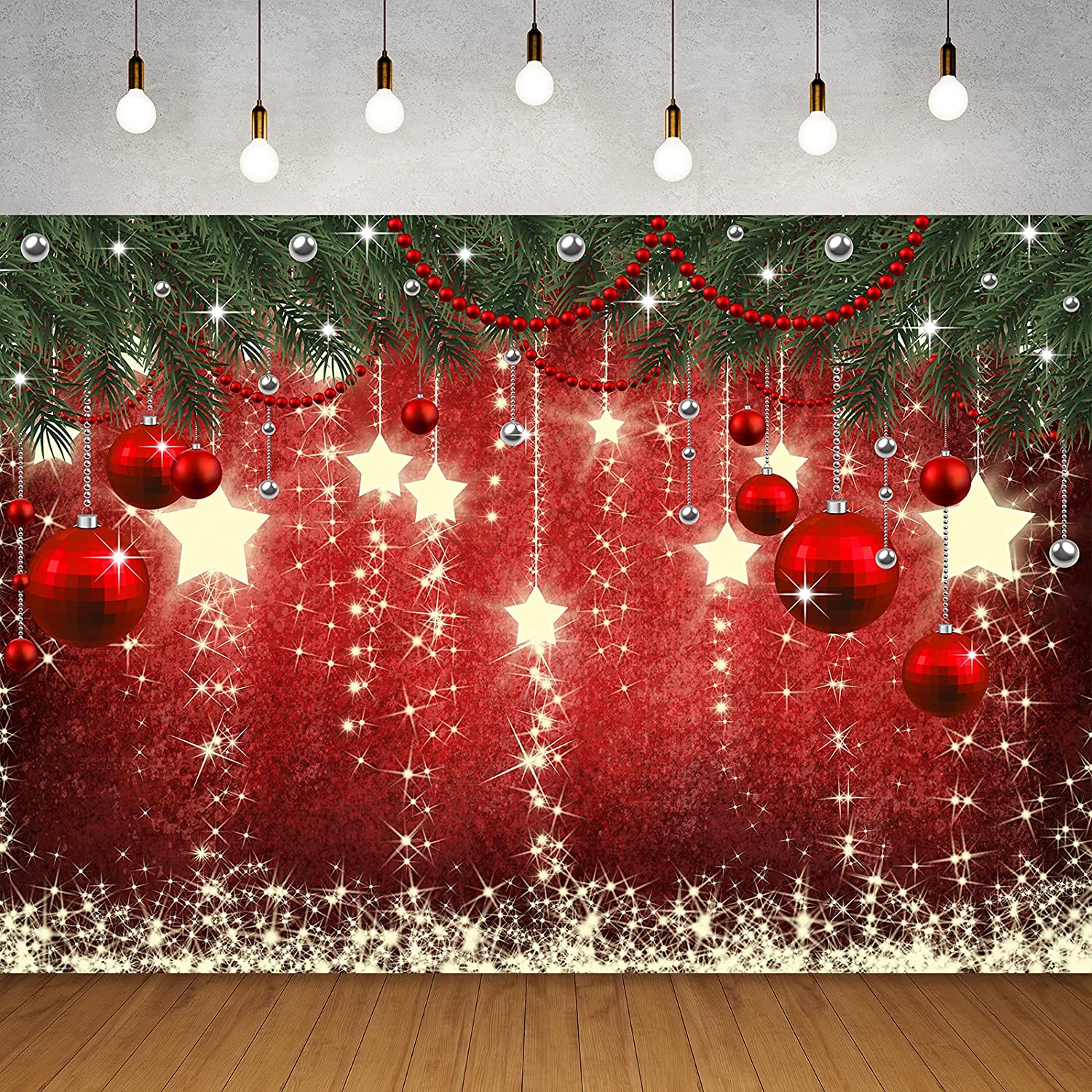 Christmas Backdrop For Photography Red Green Holiday Party Photo 