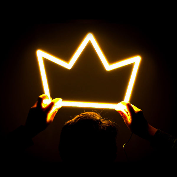 Crown Neon Light, King, Queen, Kids Room, Yellow, LED - Best Price Arts