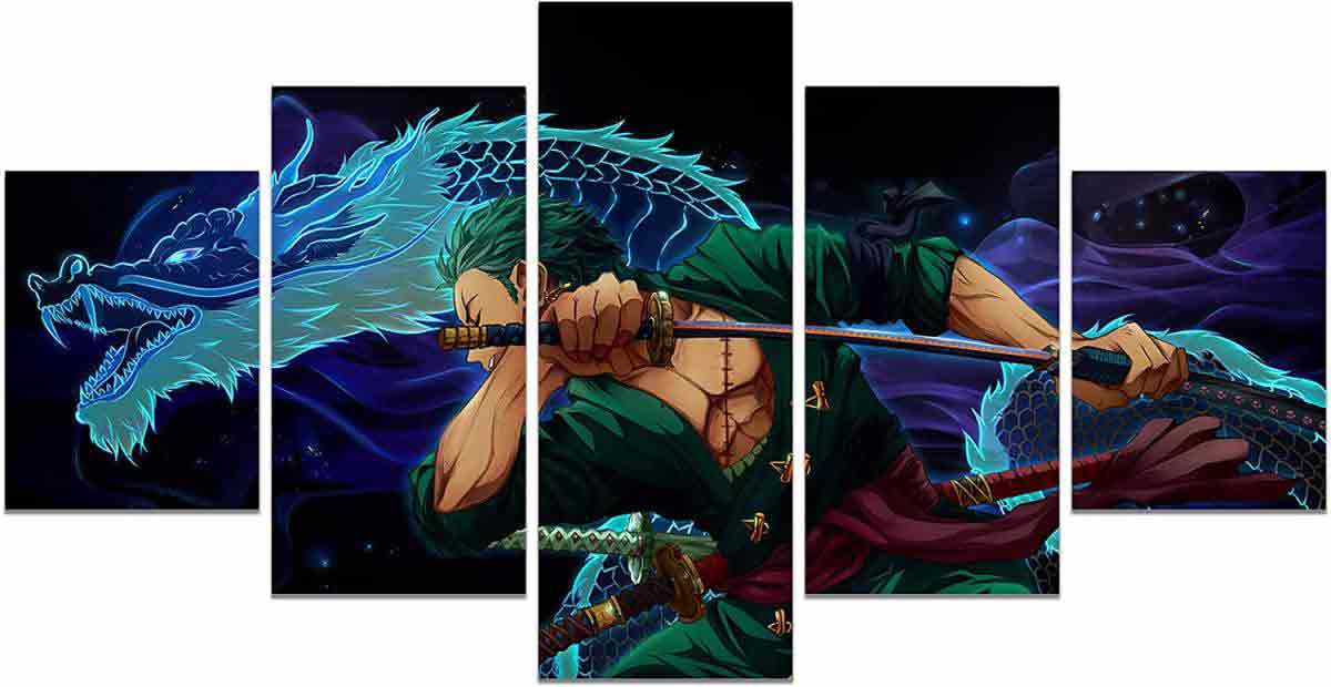 Anime One Piece Poster Roronoa Zoro Print on Canvas Painting Wall Art