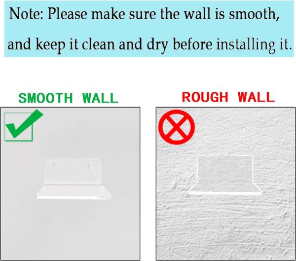 Small Adhesive Wall Shelves, 3Ledges, Acrylic Display Shelf Flexible