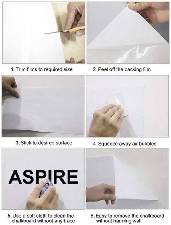 Self Adhesive White Board Paper, Easy Peel and Stick Dry Erase
