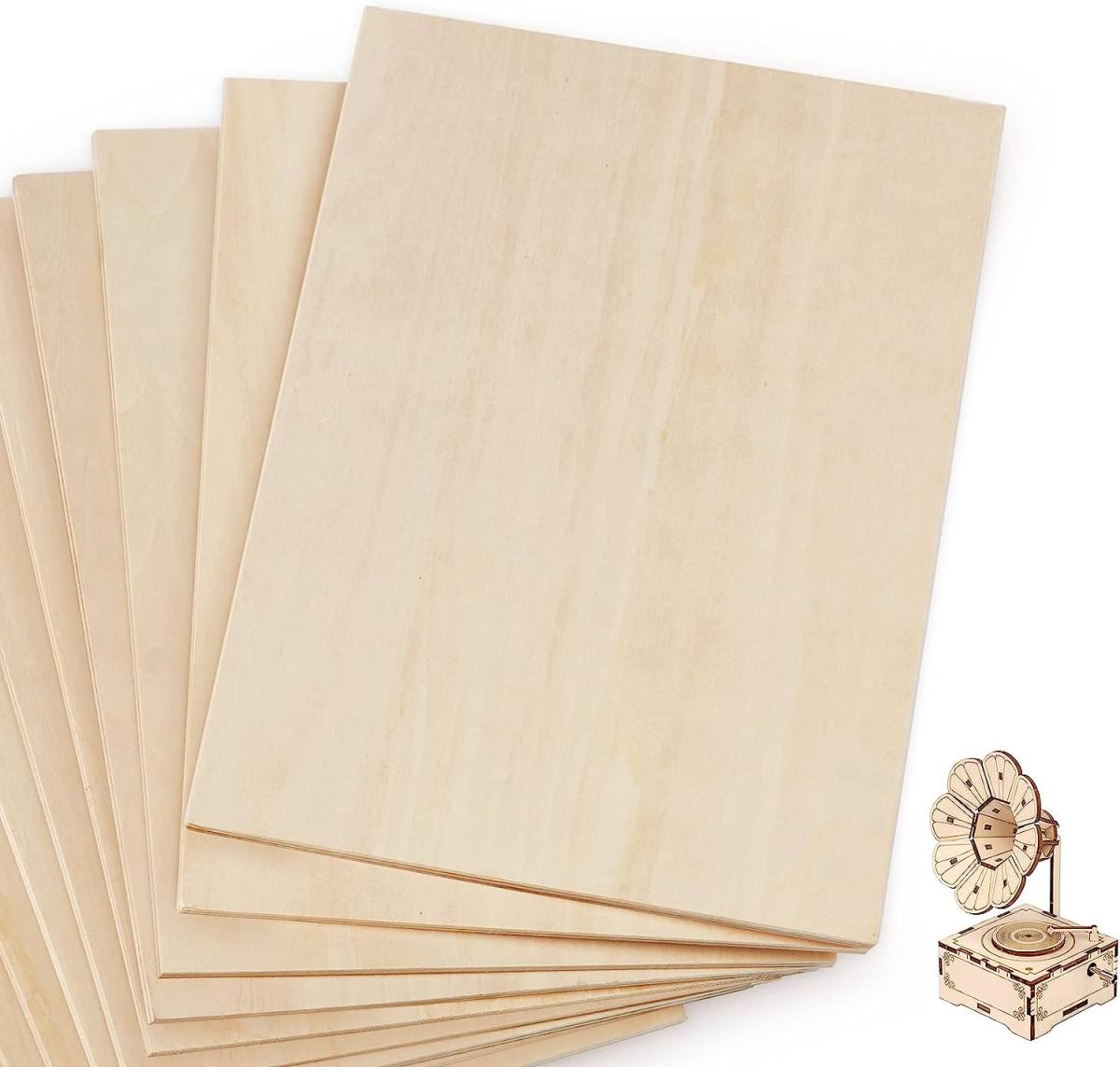  Basswood Sheets 1/16, Craft Wood 10 Pack - 12 X 12 X 1/16  Inch - Cricut Wood Sheets 1.5mm, Plywood Sheets