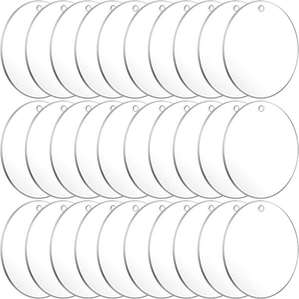 Acrylic Keychain Blank 30pcs Round Clear Keychains for Vinyl Kit