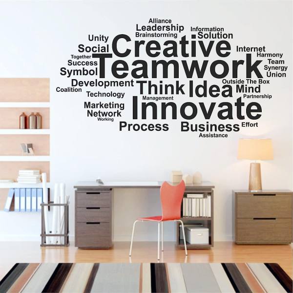 PVC Vinyl Team Work Typography Wall Sticker -SM616 (130cm X 70cm ...