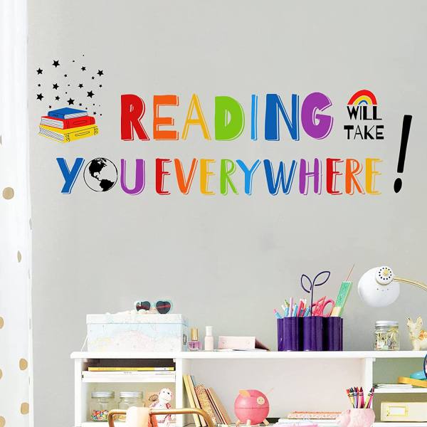 Reading Will Take You Everywhere Inspirational Quote Wall Decal Sticker ...