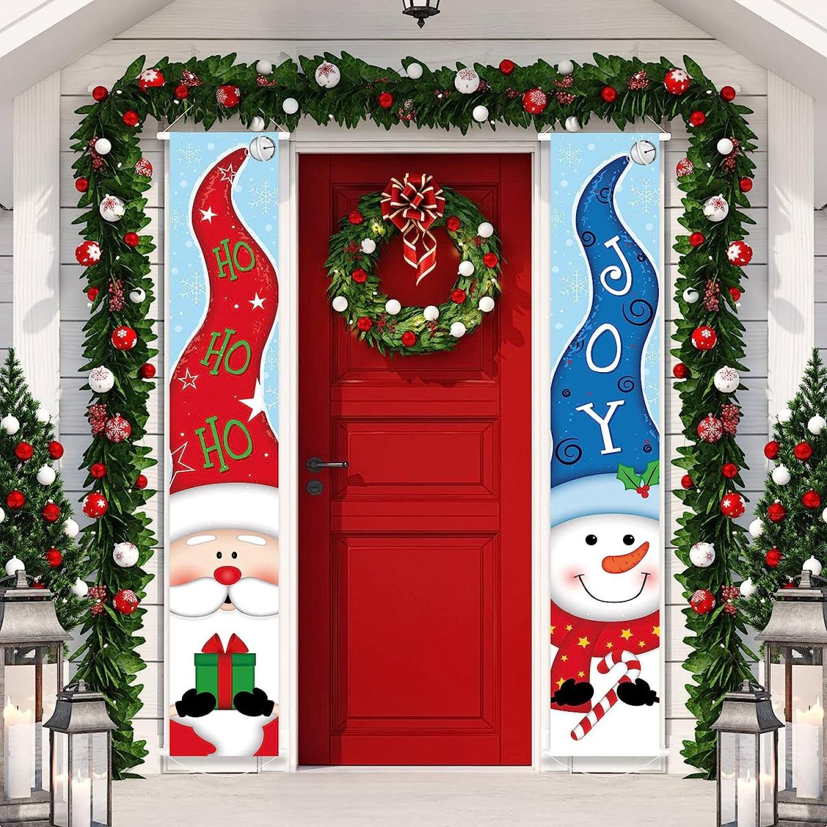 Christmas Banner Decorations Merry Christmas Porch Sign Door Banner