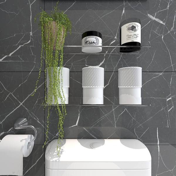 Acrylic Floating Shelves,Bathroom Shower Shelf,No Drill No Damage Wall