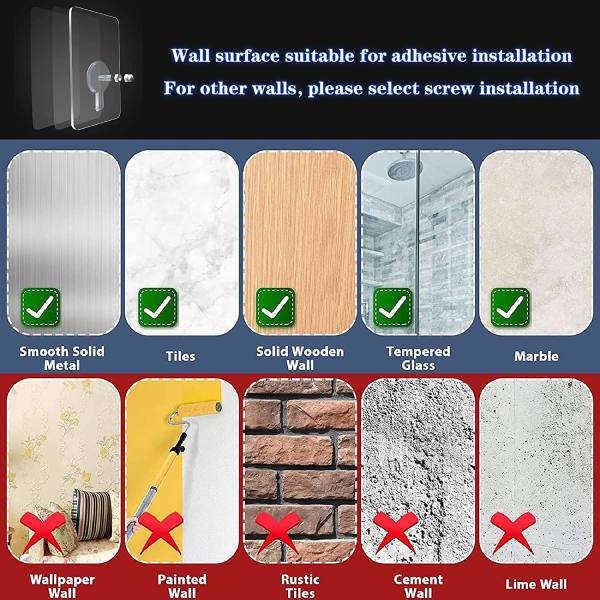 Acrylic Floating Shelves,Bathroom Shower Shelf,No Drill No Damage Wall