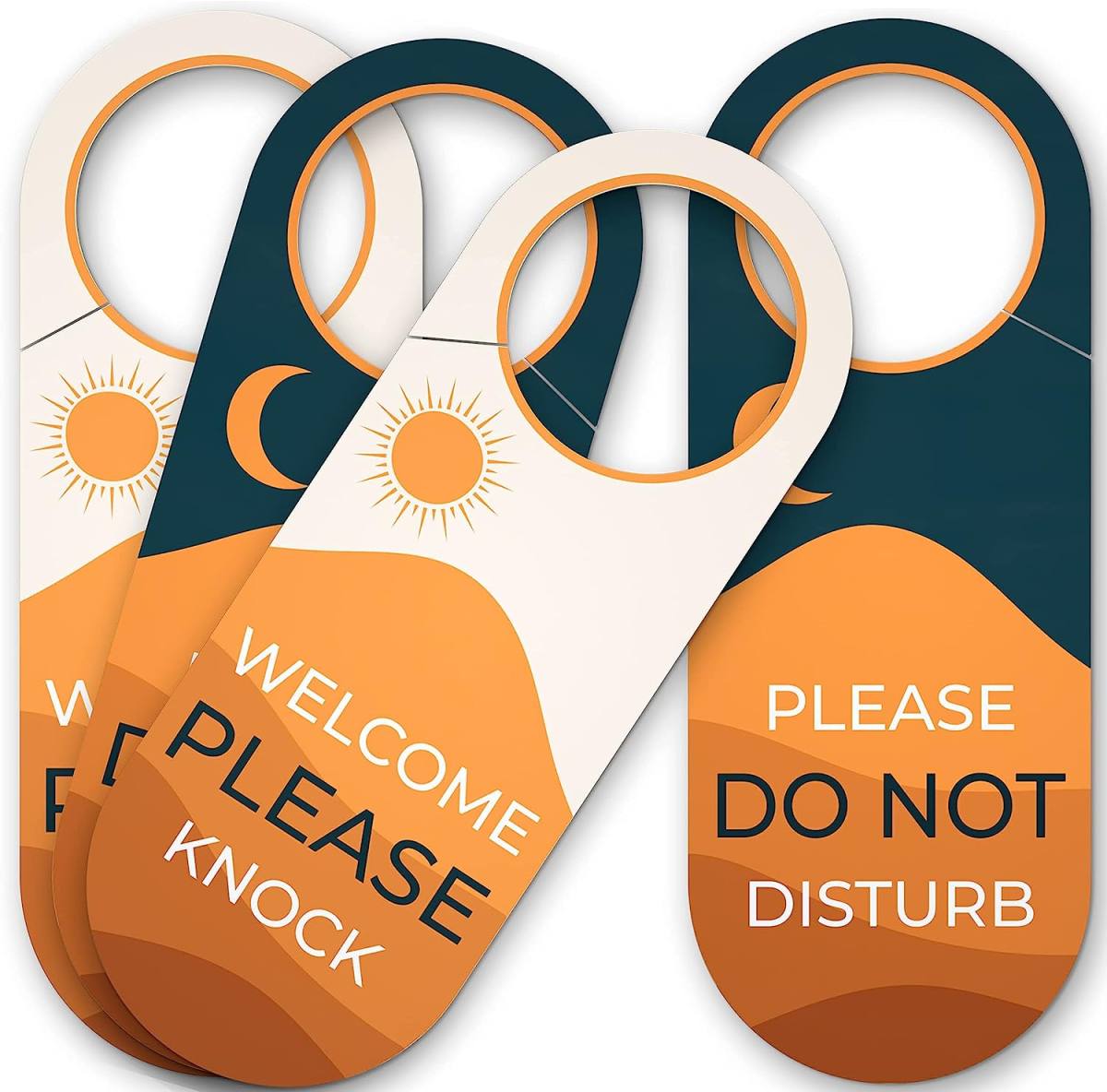 Do Not Disturb Door Hanger Sign 2 Pack (Black and White, Double Sided)  Please Do Not