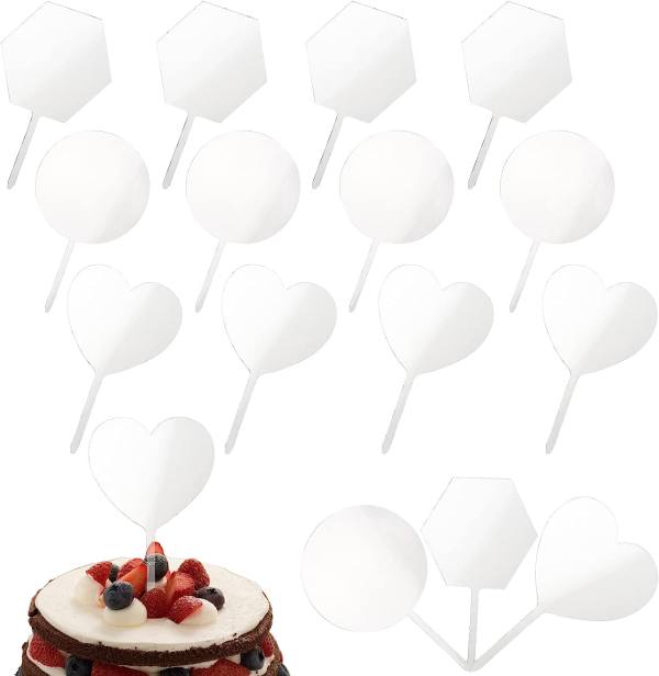 12 Pcs Happy Birthday Cake Topper Acrylic Cupcake Topper for